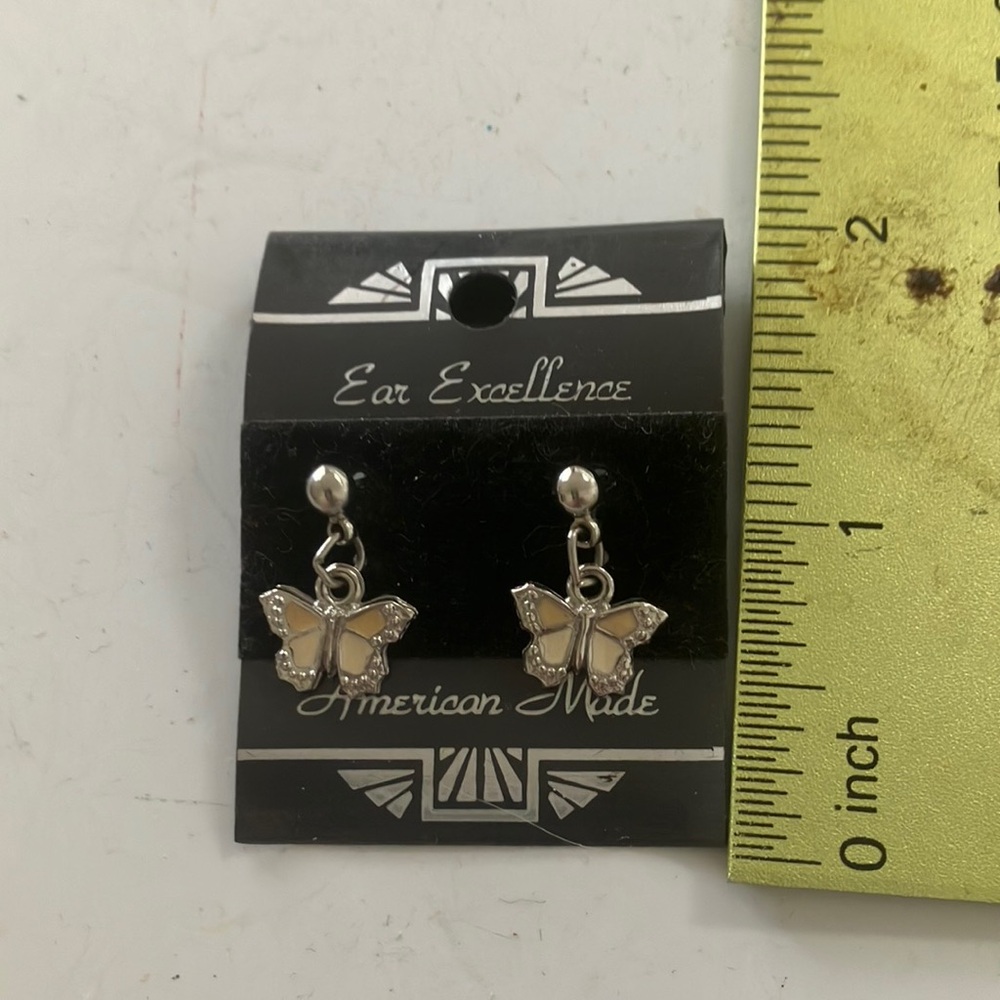 Silver tone Butterfly Earrings